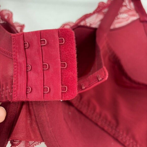 Auden Push Up Plunge Bra Size 46DDD Rad Coverage Underwire Floral Lace Overlay - Picture 6 of 10